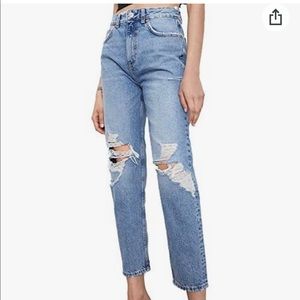 Zara ripped mom fit jeans size us 6